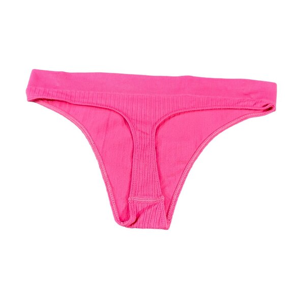 Steve Madden Women's Size Medium Panty Thong Seamless Ribbed Pink NWOT - Picture 2 of 6